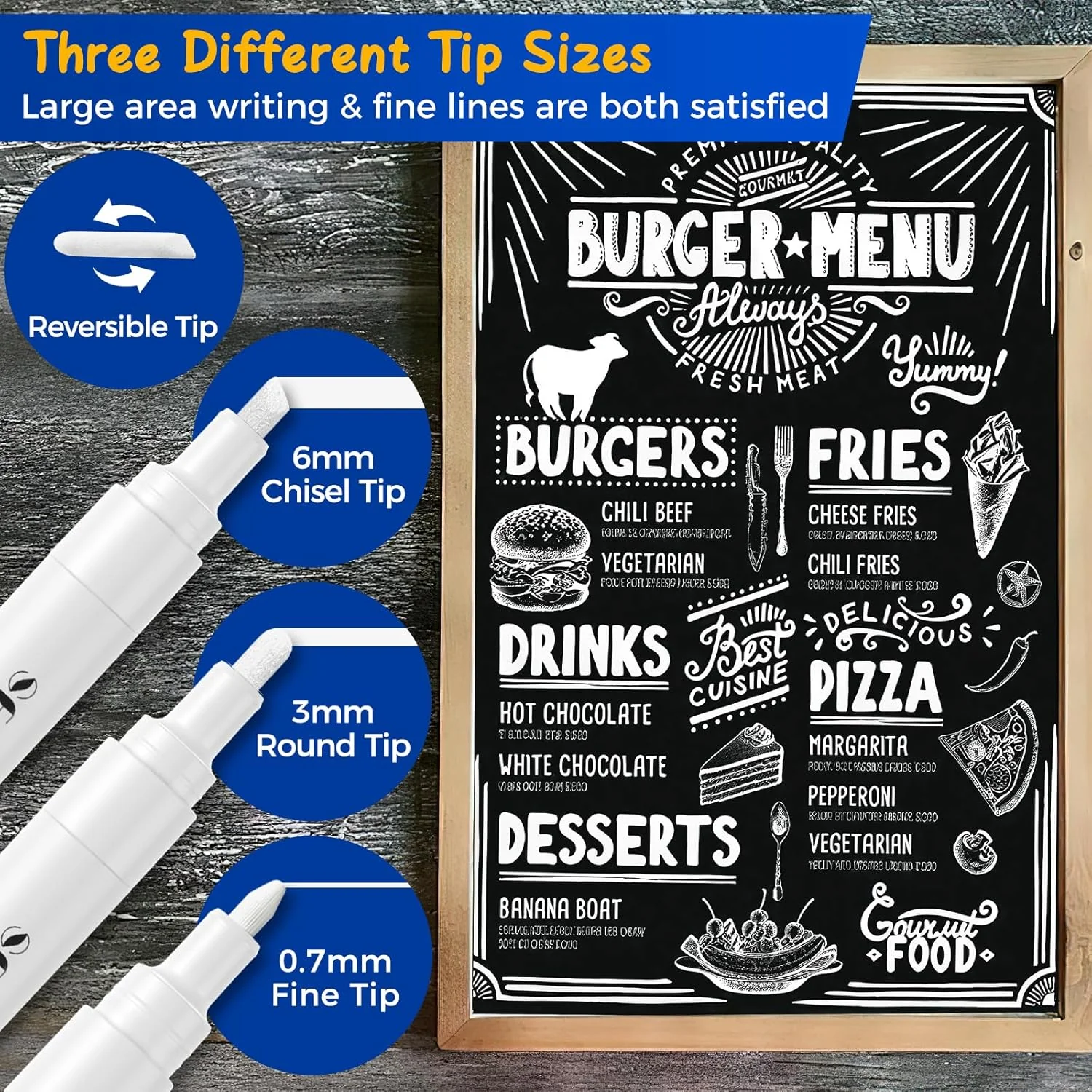 SFAIH White Liquid Chalk Markers for Blackboard, Glass