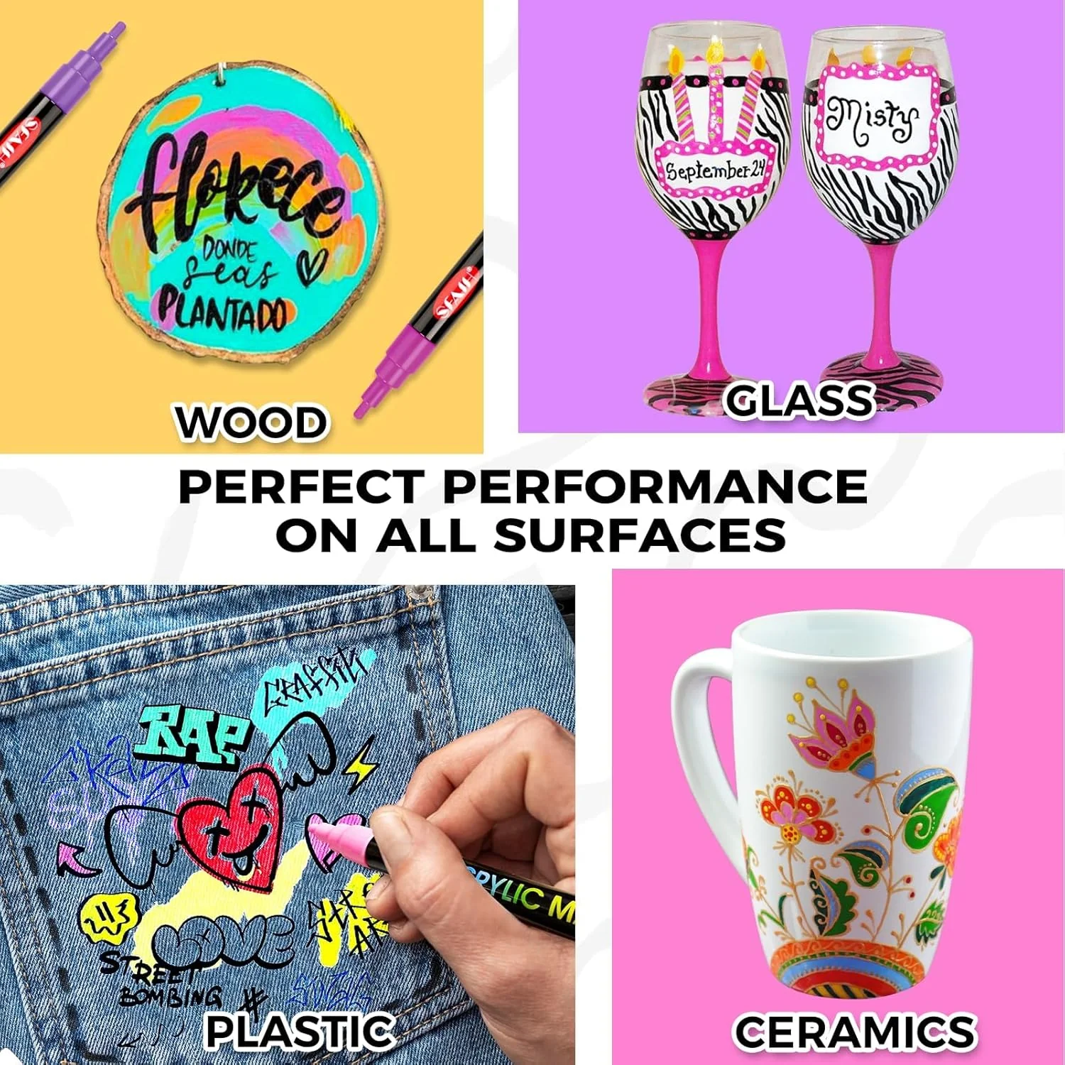 SFAIH 48 Vibrant Acrylic Paint Markers