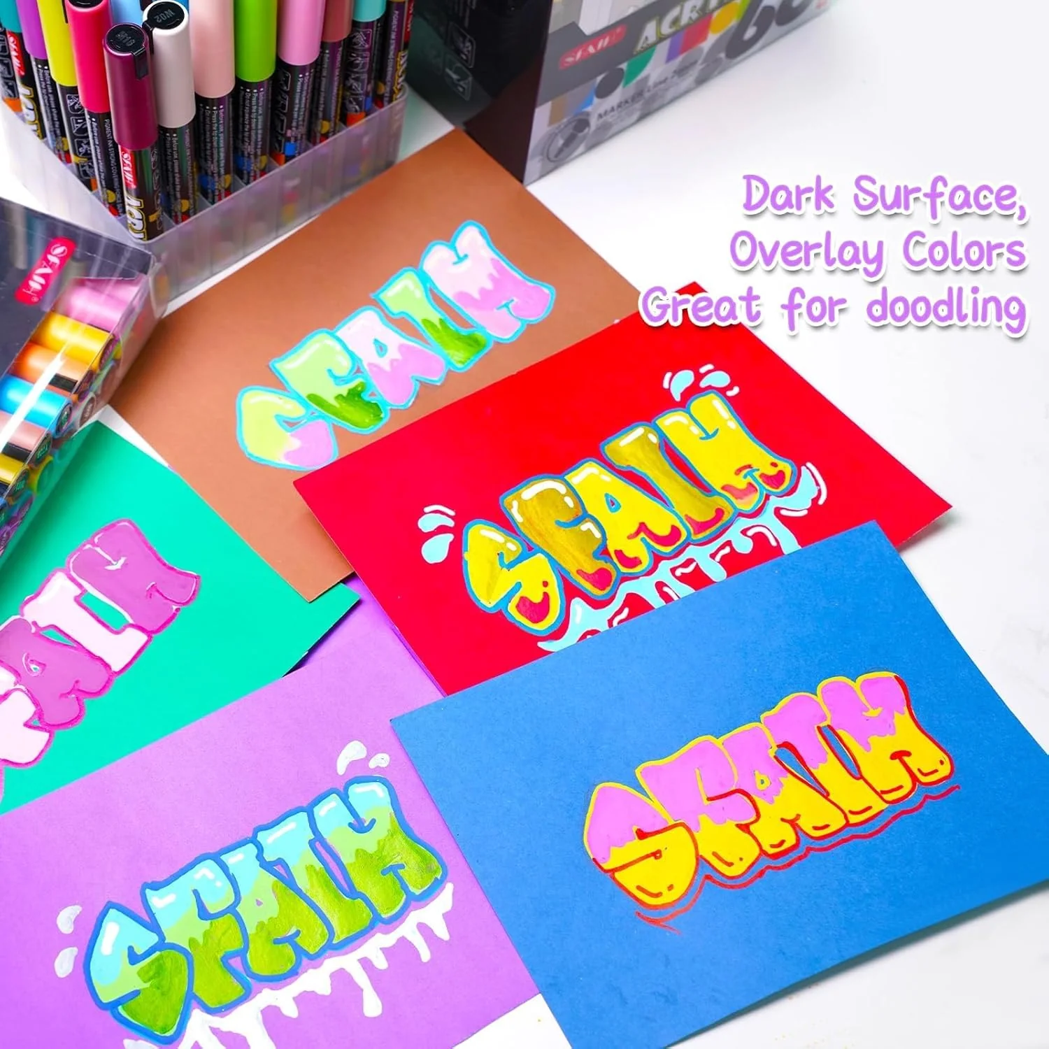 SFAIH Acrylic Creative Markers - 3mm Replaceable Nibs