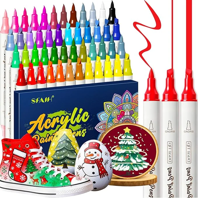 SFAIH Acrylic Paint Markers [48 Dual Tip Brush