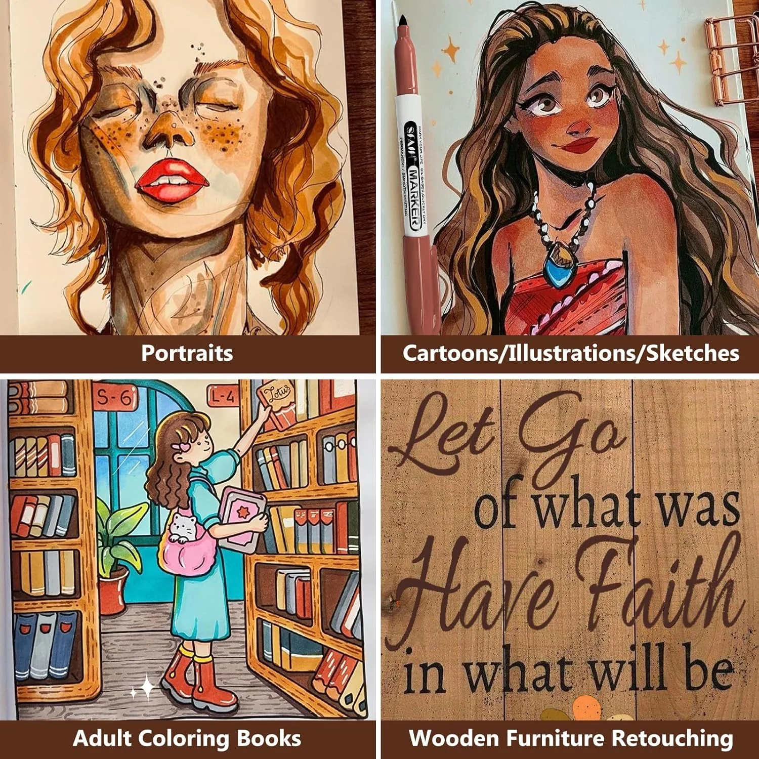 SFAIH 24 Skin Tone Permanent Markers - Assorted