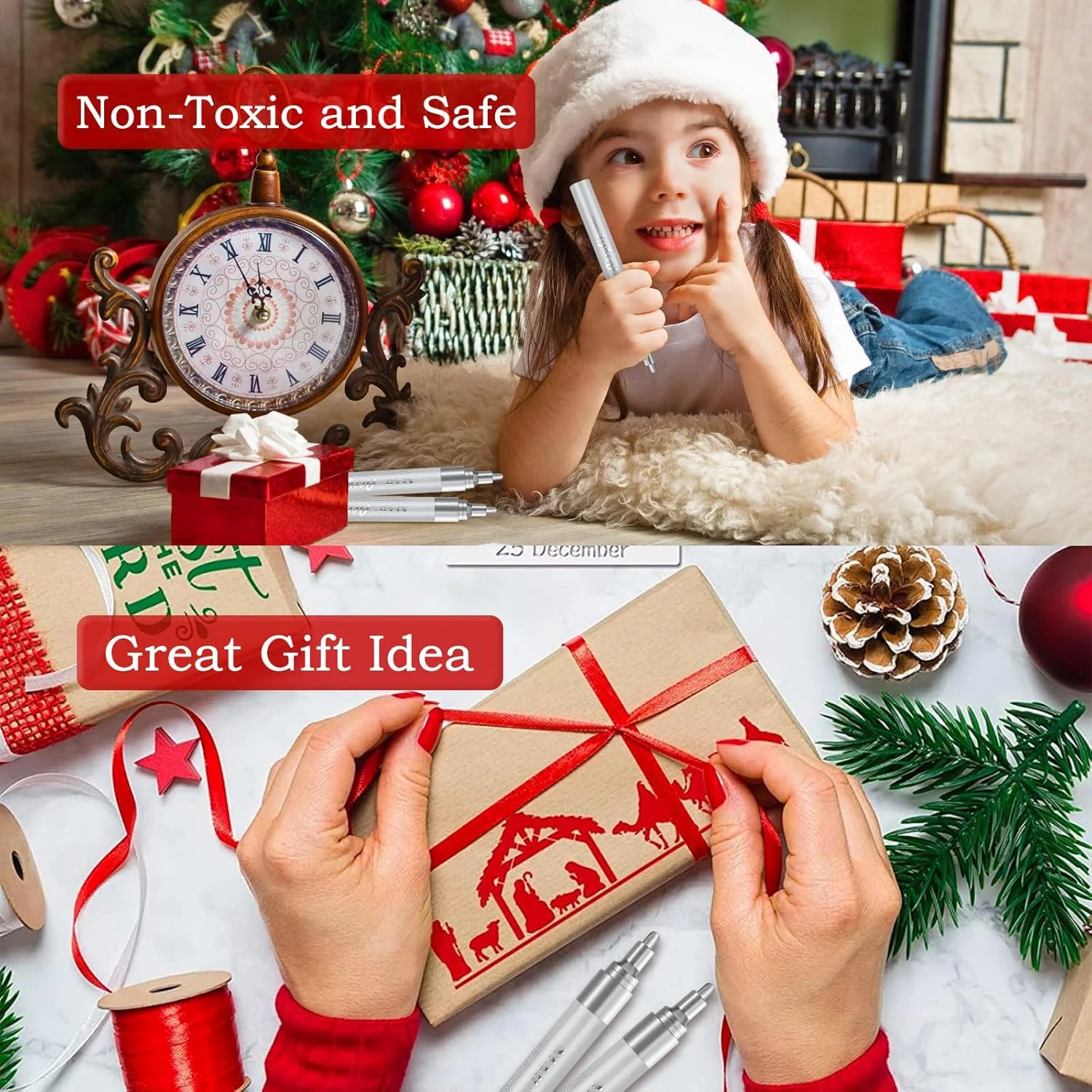 SFAIH Silver Paint Markers Pens - 4 Pack