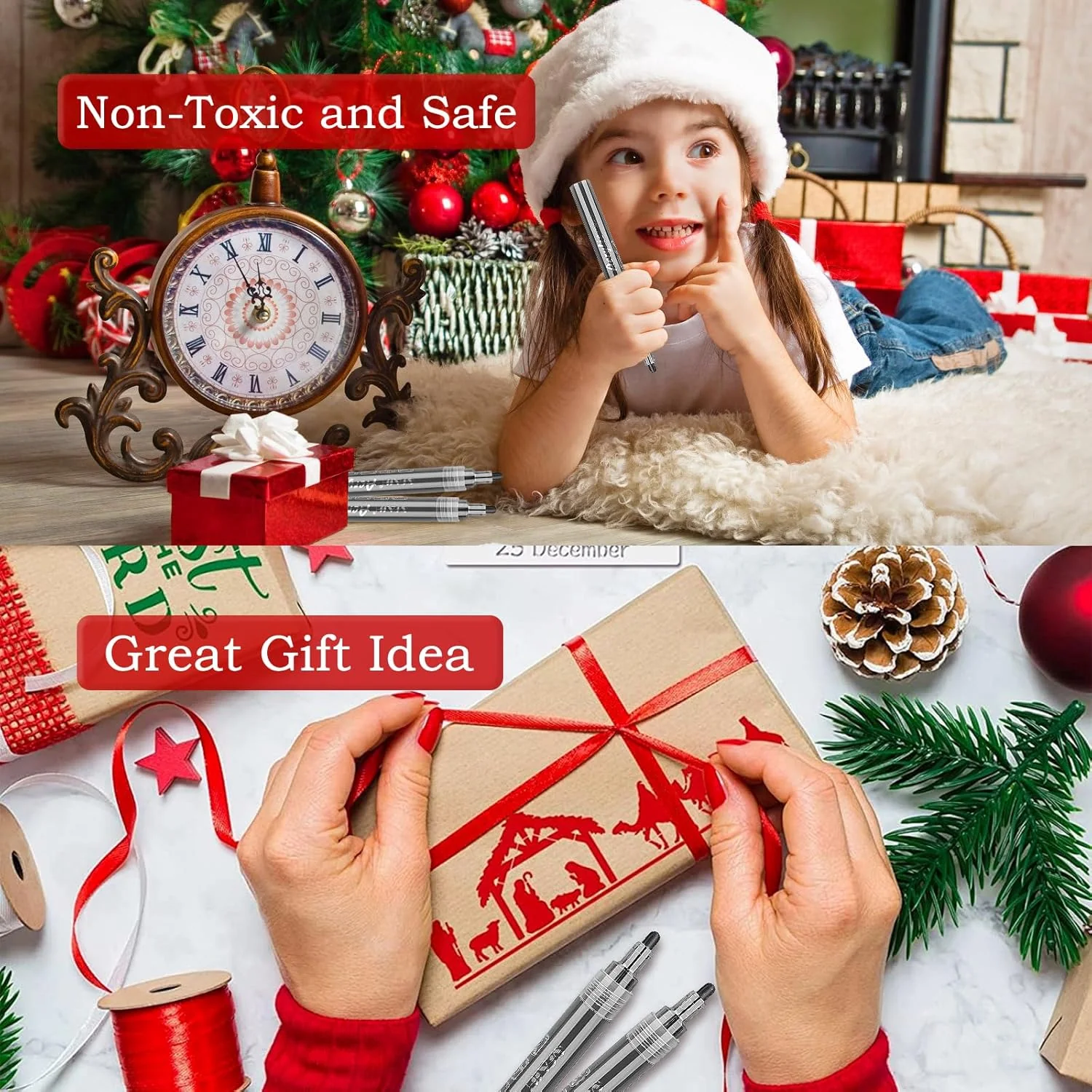 SFAIH Black Paint Markers Pens - 4 Pack