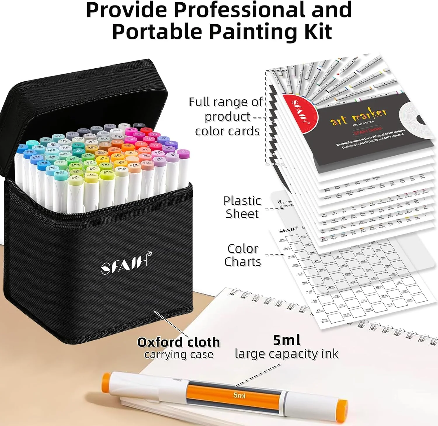 SFAIH Alcohol Markers Brush Tip & Chisel Tip