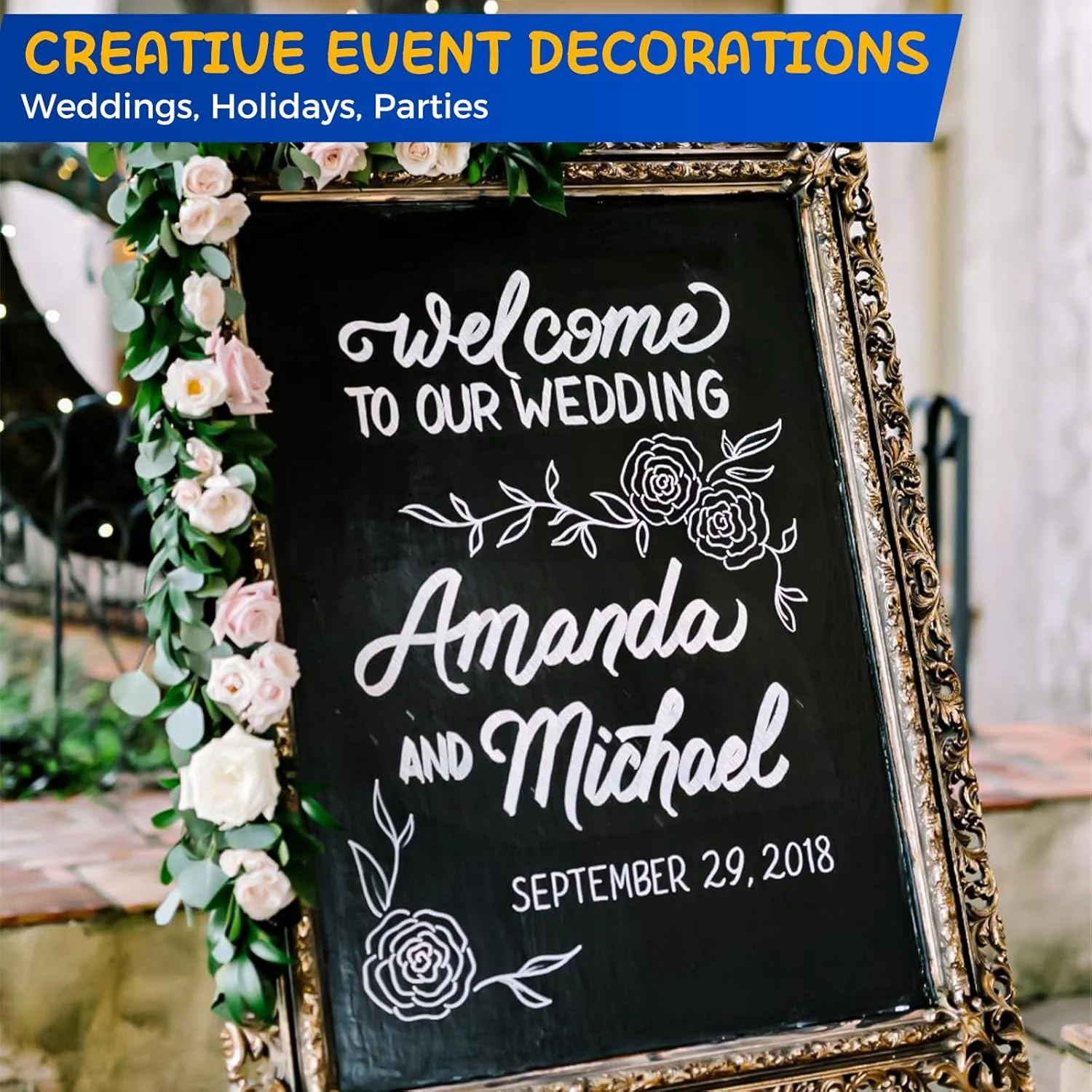 SFAIH White Liquid Chalk Markers for Blackboard, Glass