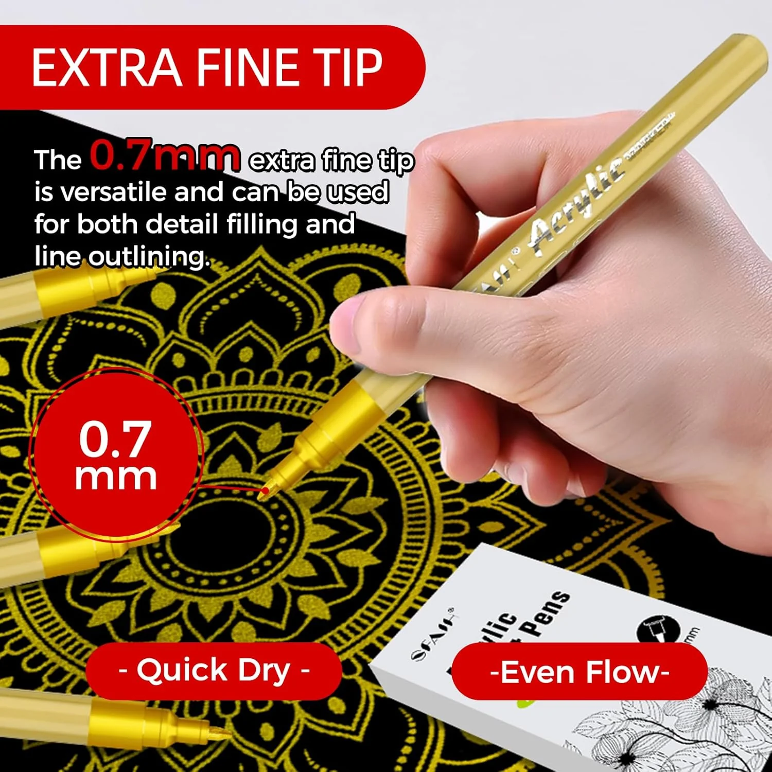 SFAIH Gold Paint Markers Pens - 4 Pack