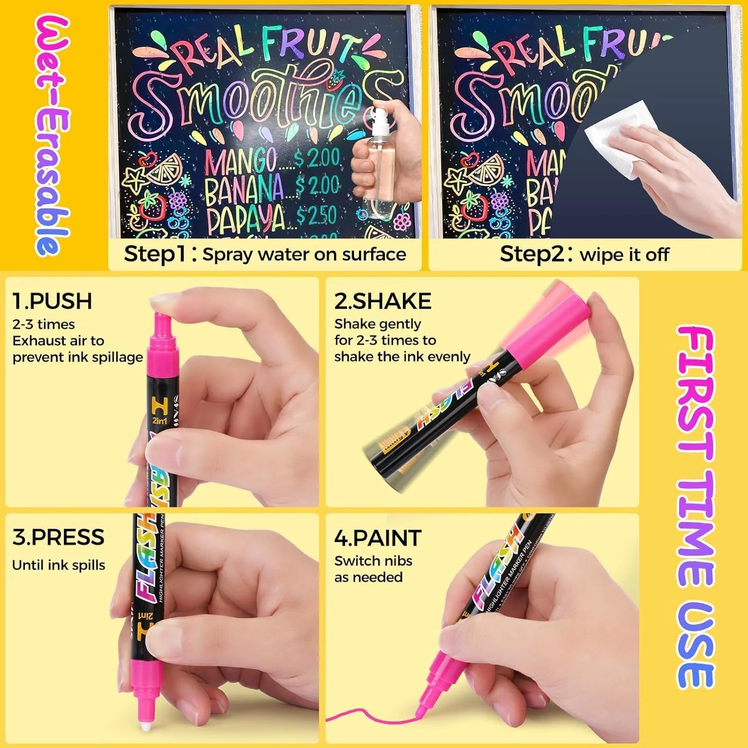 SFAIH 24 Vibrant Chalk Markers for Blackboard [1s