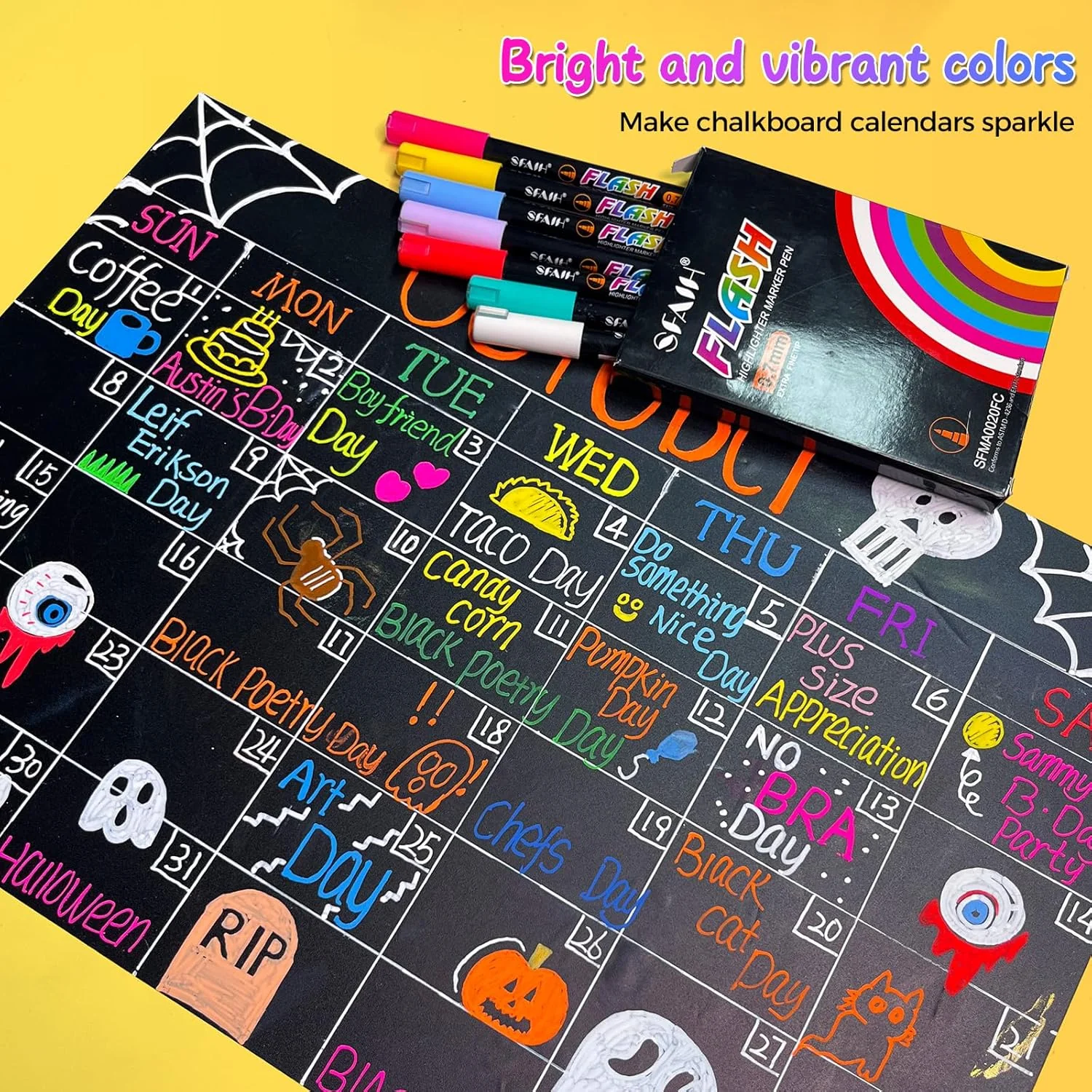 SFAIH Liquid Chalk Markers for Bhalkboard - [Highlighter