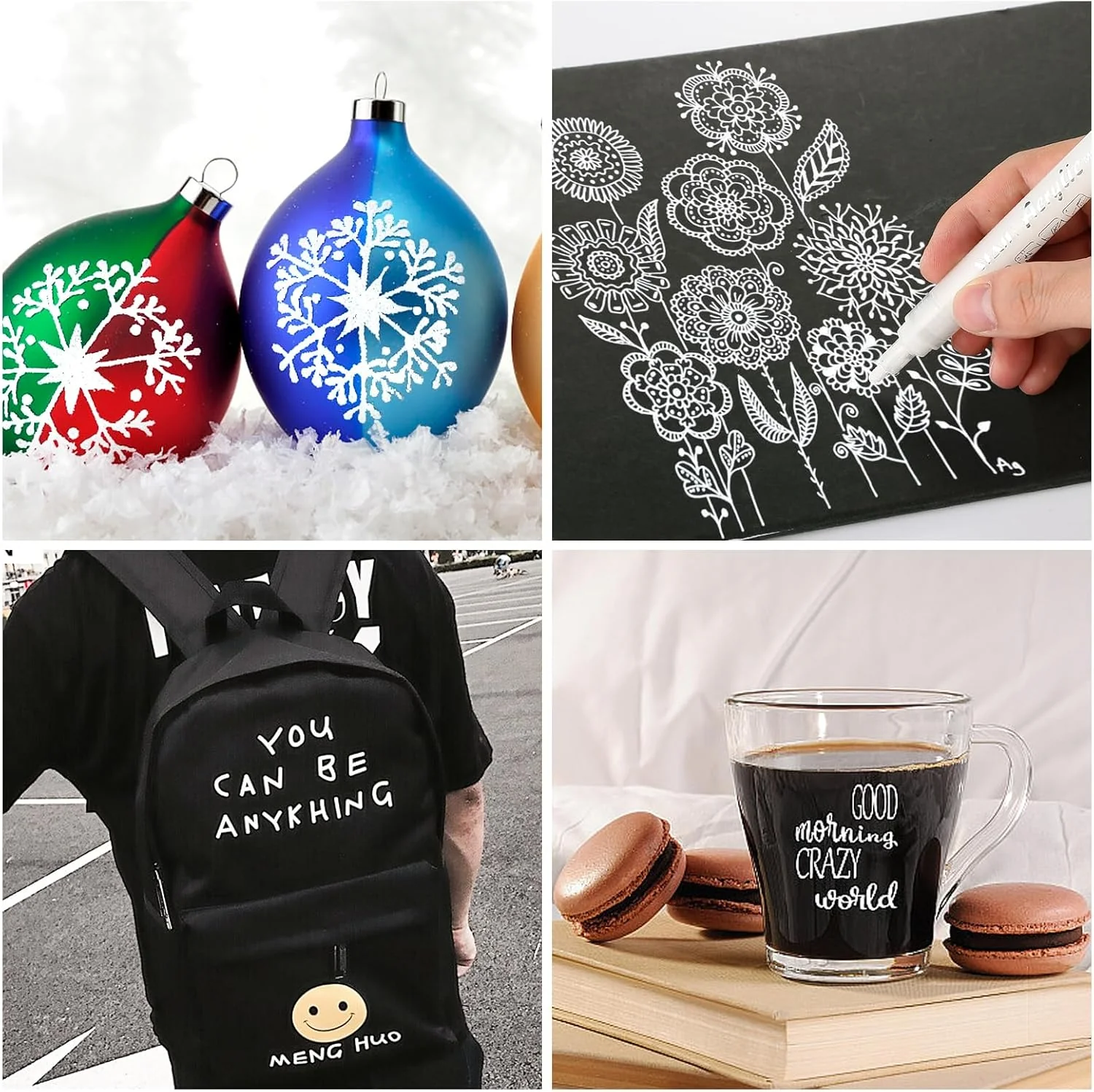 SFAIH Acrylic White Paint Pens - 8 Pack