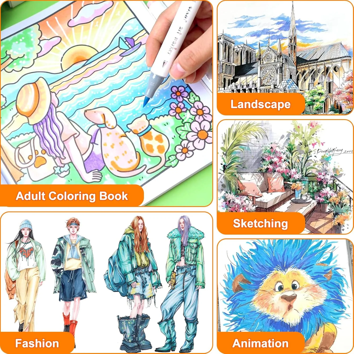 SFAIH Pastel Alcohol Markers Brush & Chisel -101