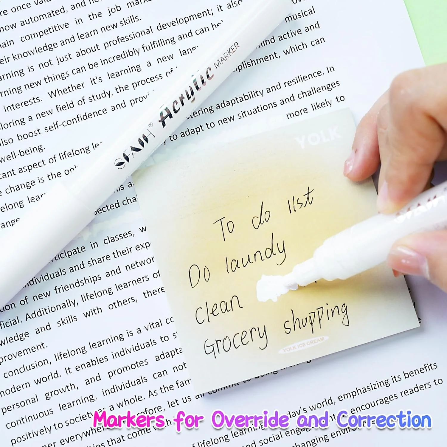 SFAIH Acrylic White Paint Pens - 8 Pack