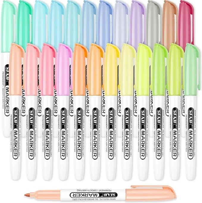 SFAIH 24 Pastel Permanent Markers - Assorted Dreamy
