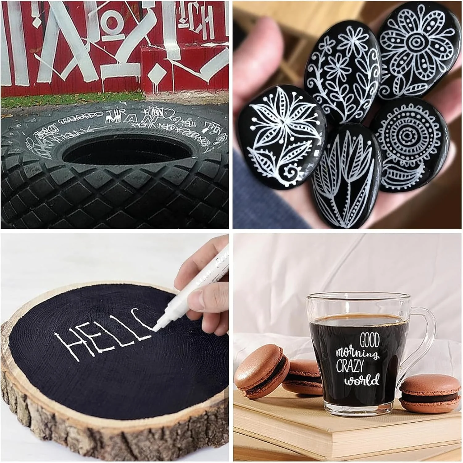 SFAIH White Paint Markers Pens - 4 Pack