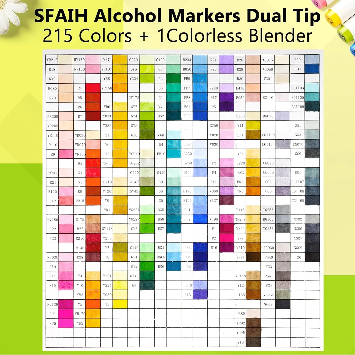SFAIH Alcohol Markers Brush & Chisel - 216