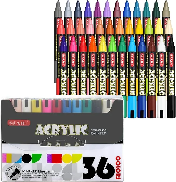 SFAIH Halloween Acrylic Creative Markers - 36 Colors
