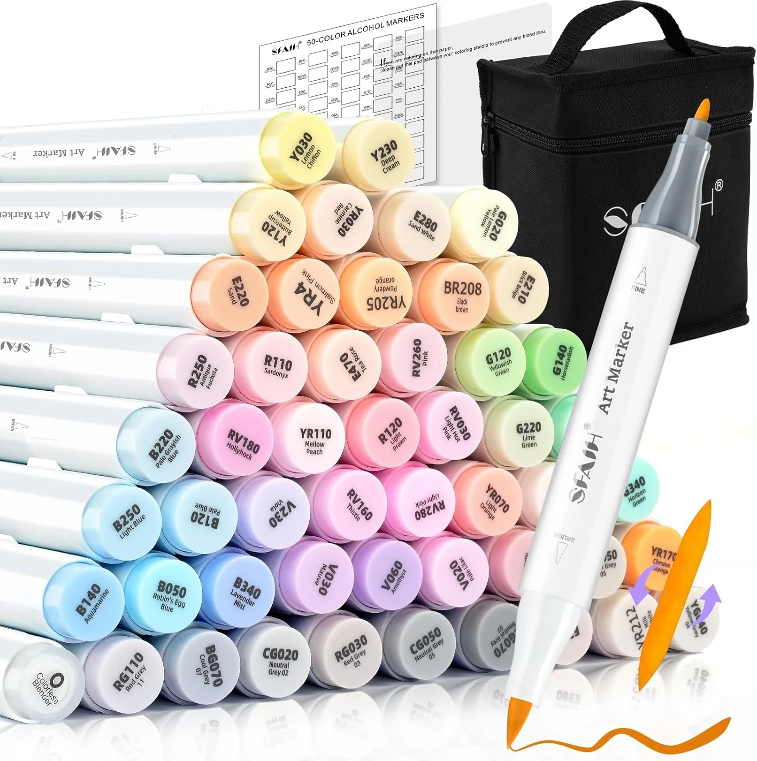 SFAIH Alcohol Markers Brush Tip - 51 Pastel