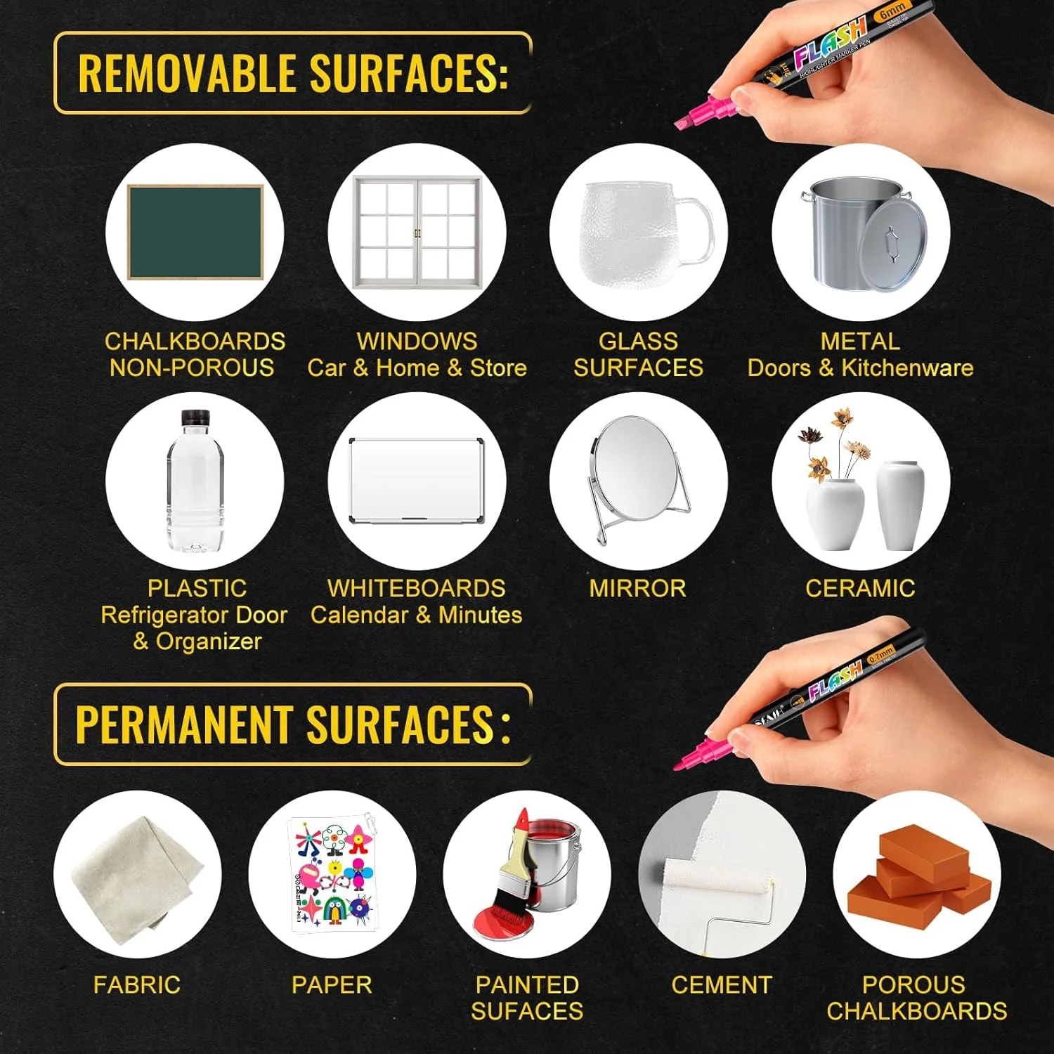 SFAIH 24 Vibrant Chalk Markers for Blackboard [1s