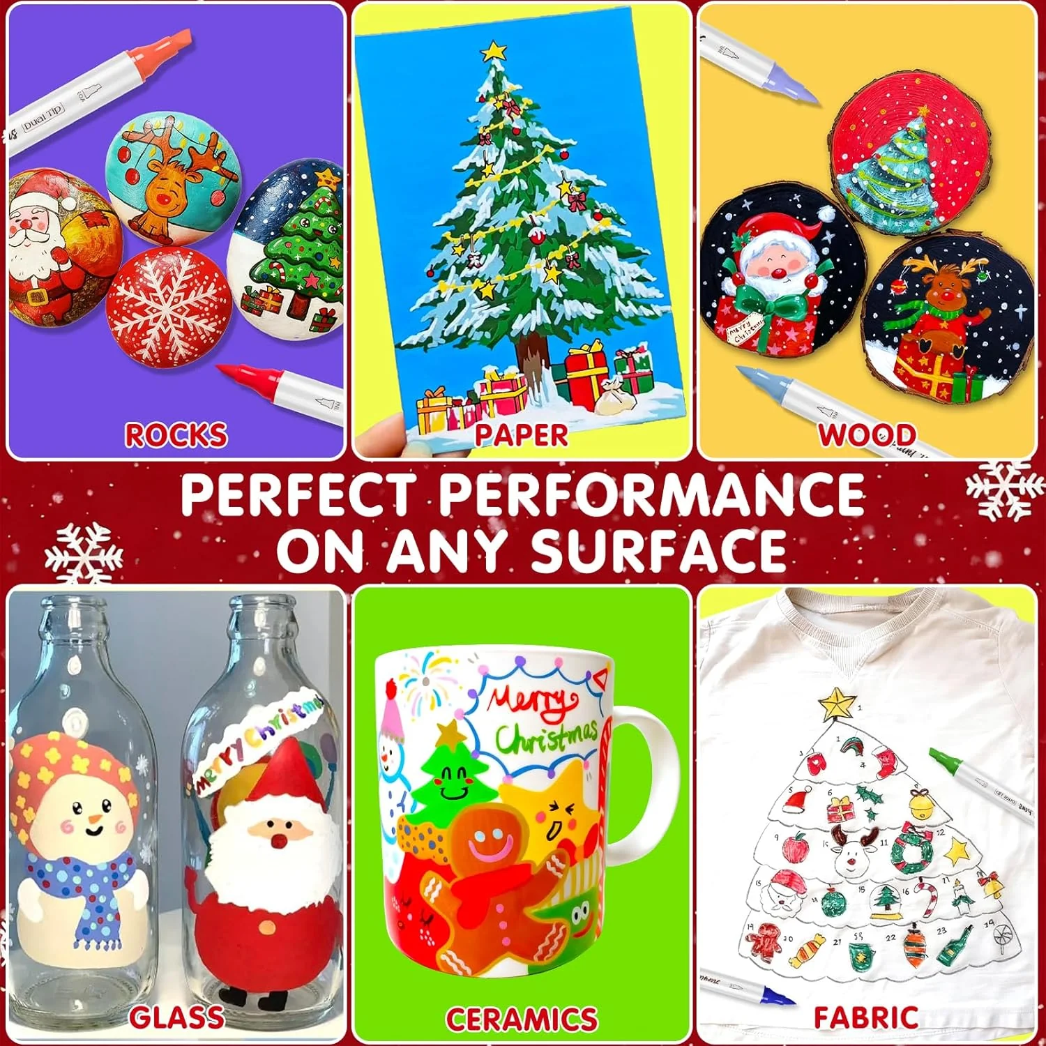 SFAIH Acrylic Paint Markers [60 Dual Tip Brush