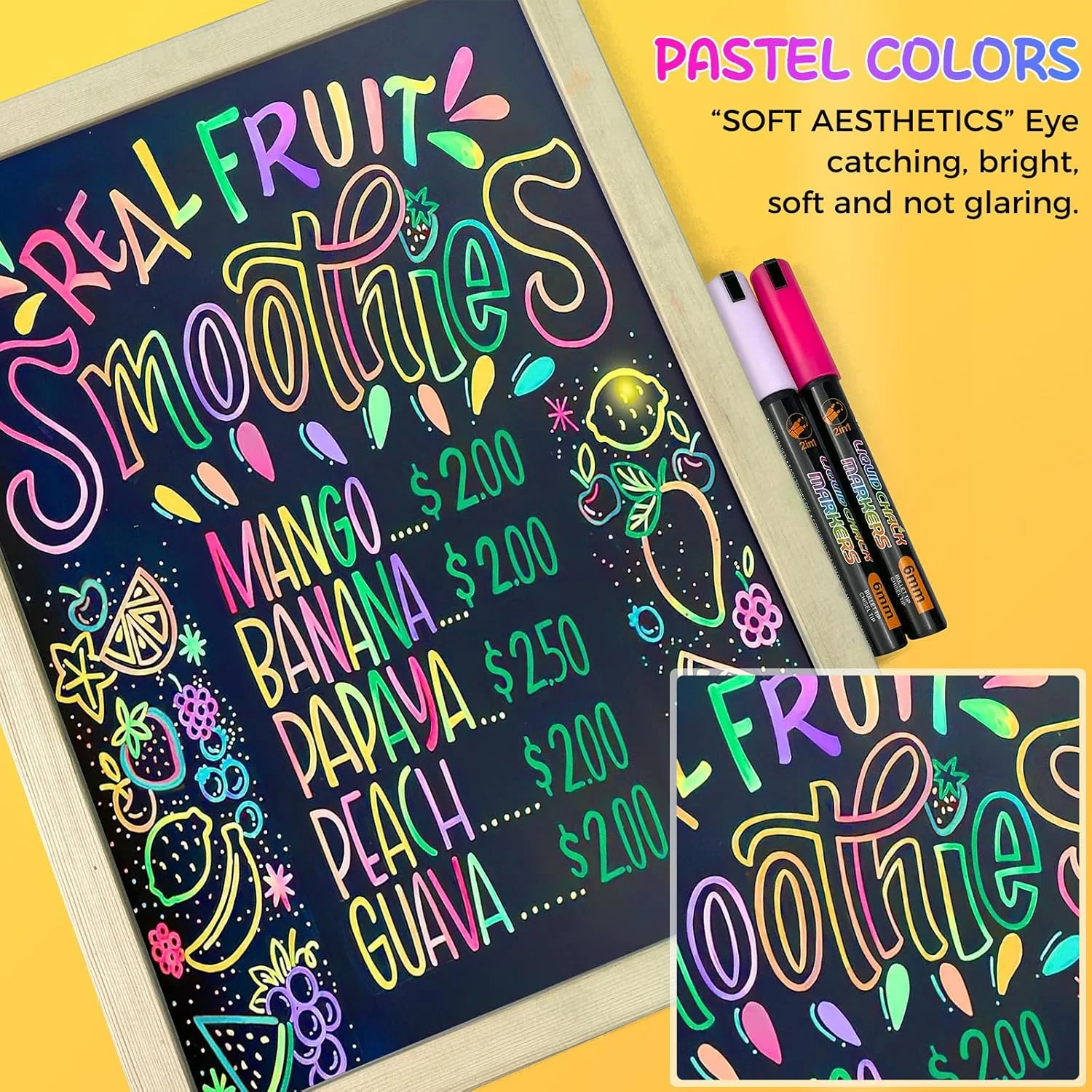 SFAIH 10 Pastel Liquid Chalk Markers [1s Wet