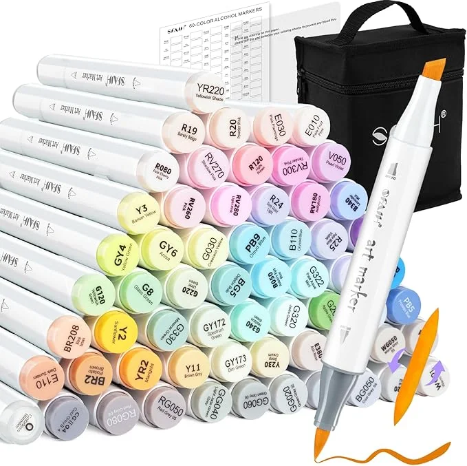 SFAIH Pastel Alcohol Markers Brush Tip - 61
