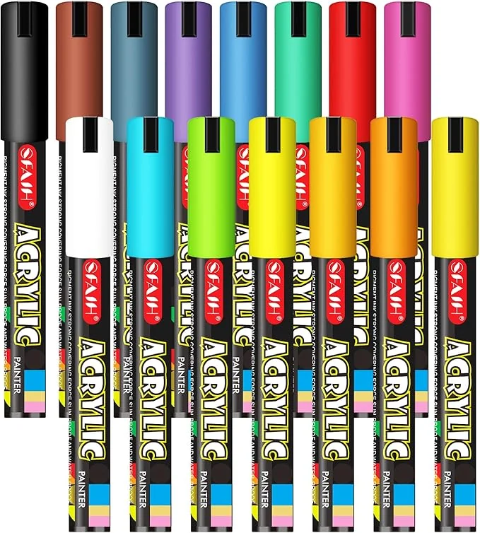 SFAIH Acrylic Creative Markers - 3mm Replaceable Nibs