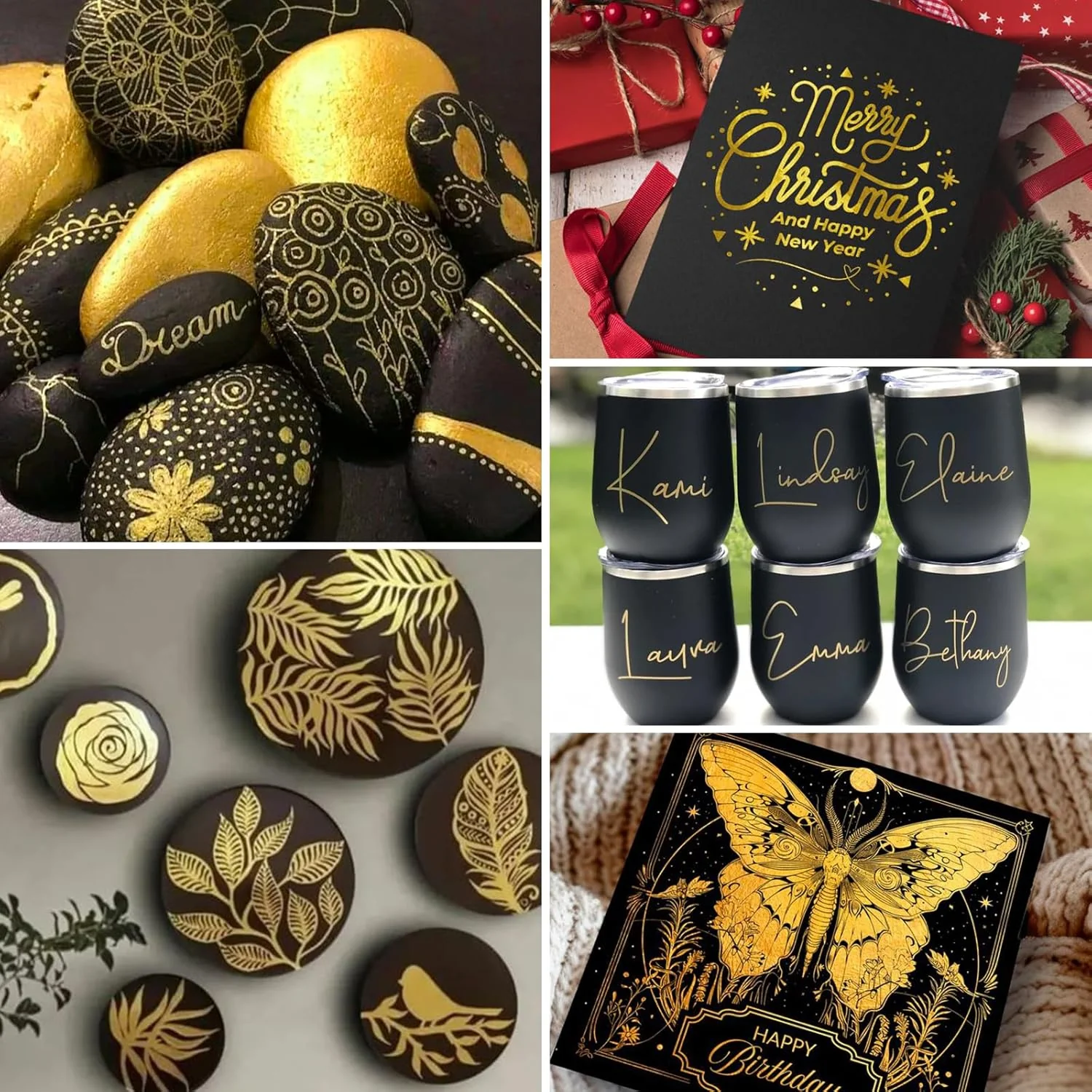 SFAIH White & Black Paint Markers Pens