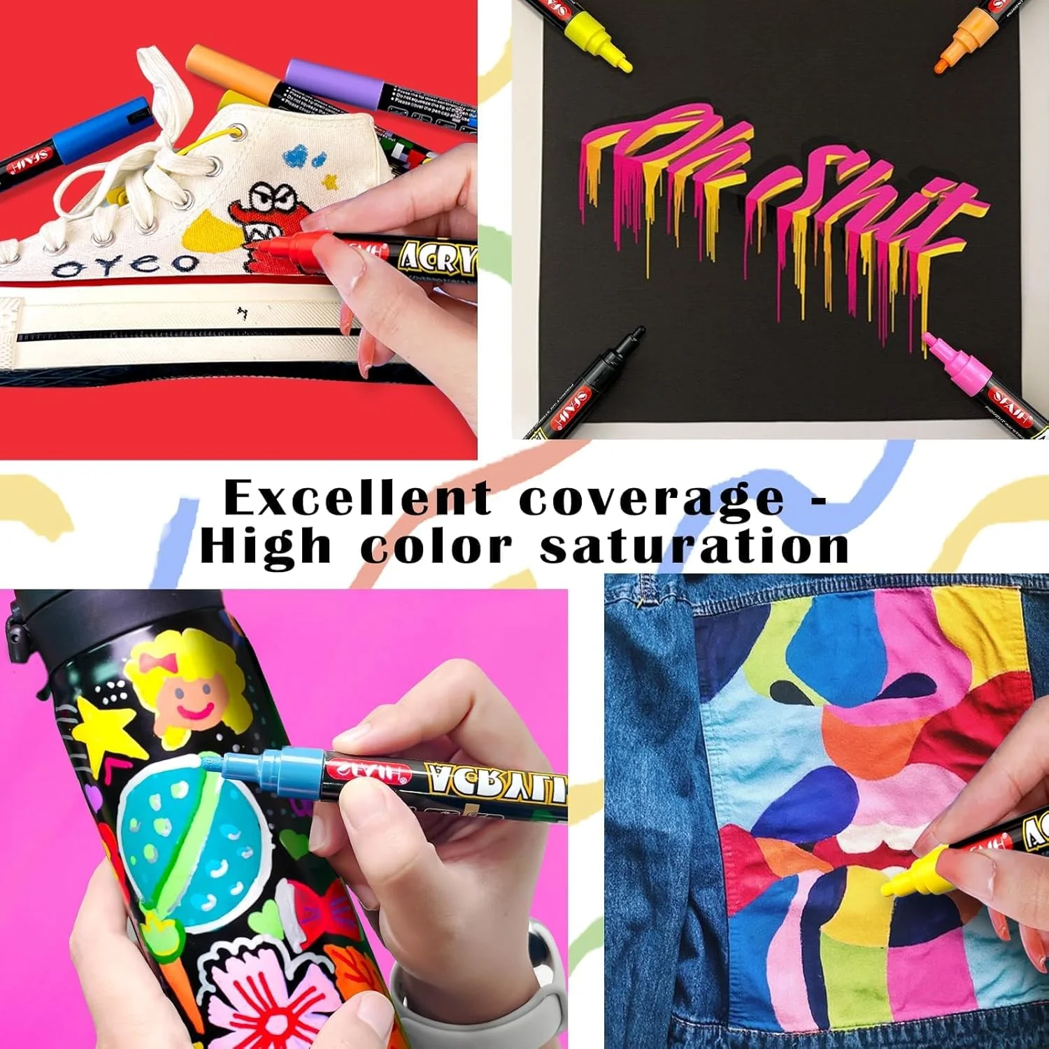 SFAIH Acrylic Creative Markers - 3mm Replaceable Nibs