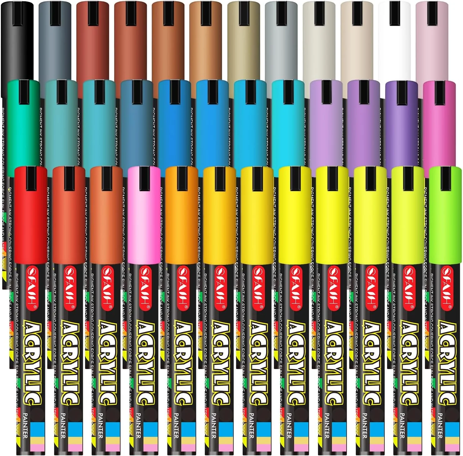 SFAIH Halloween Acrylic Creative Markers - 36 Colors