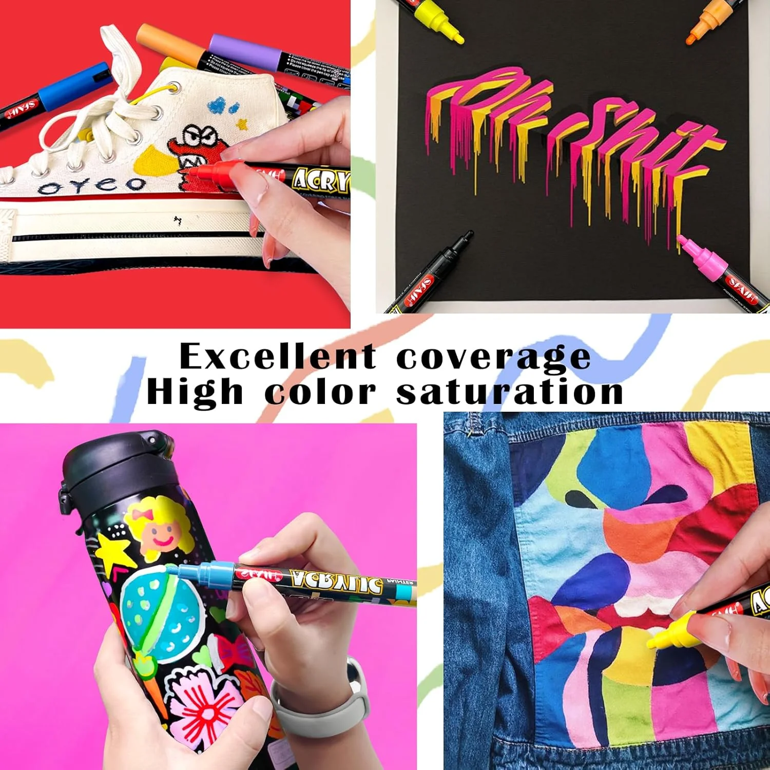 SFAIH Halloween Acrylic Creative Markers - 36 Colors