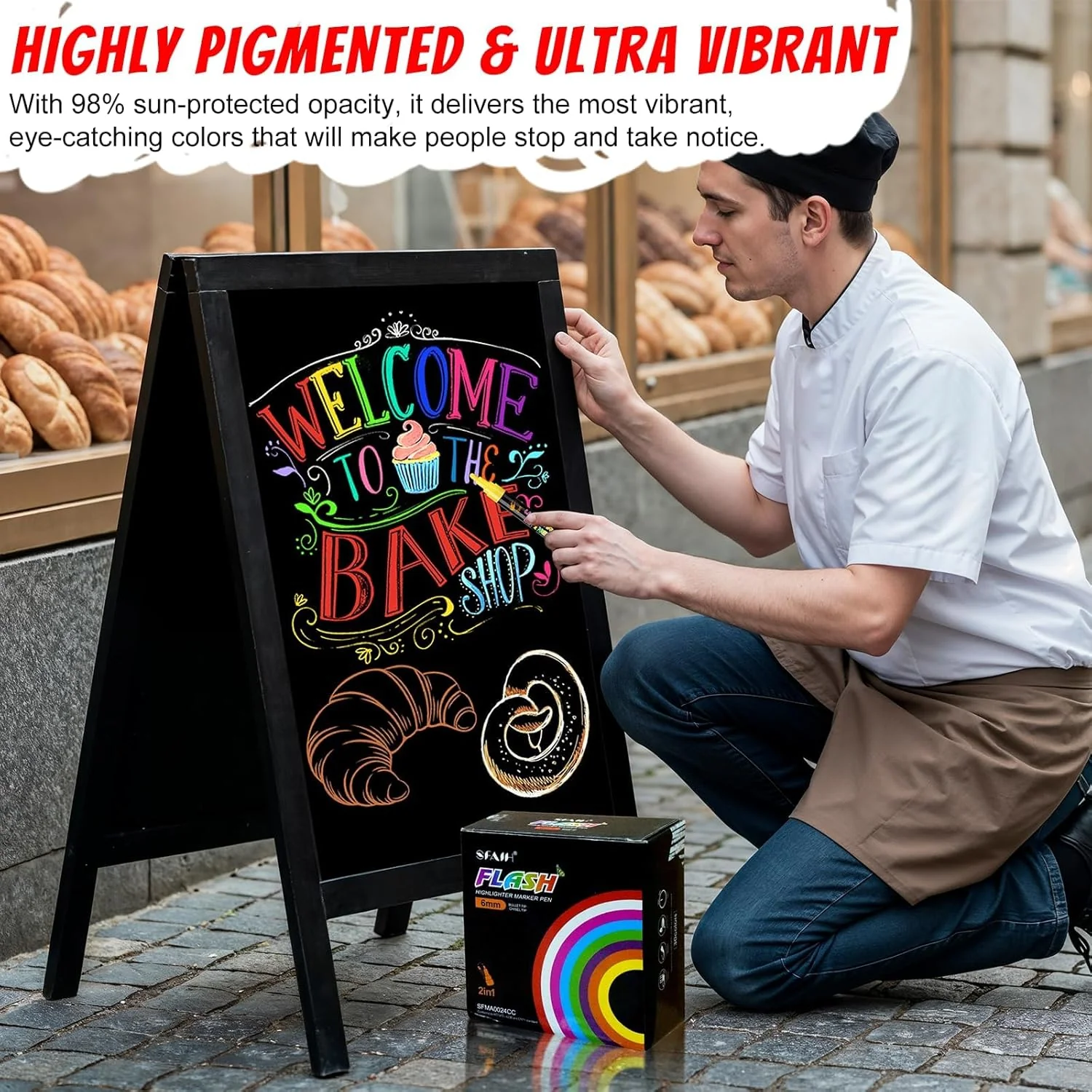 SFAIH 24 Vibrant Chalk Markers for Blackboard [1s