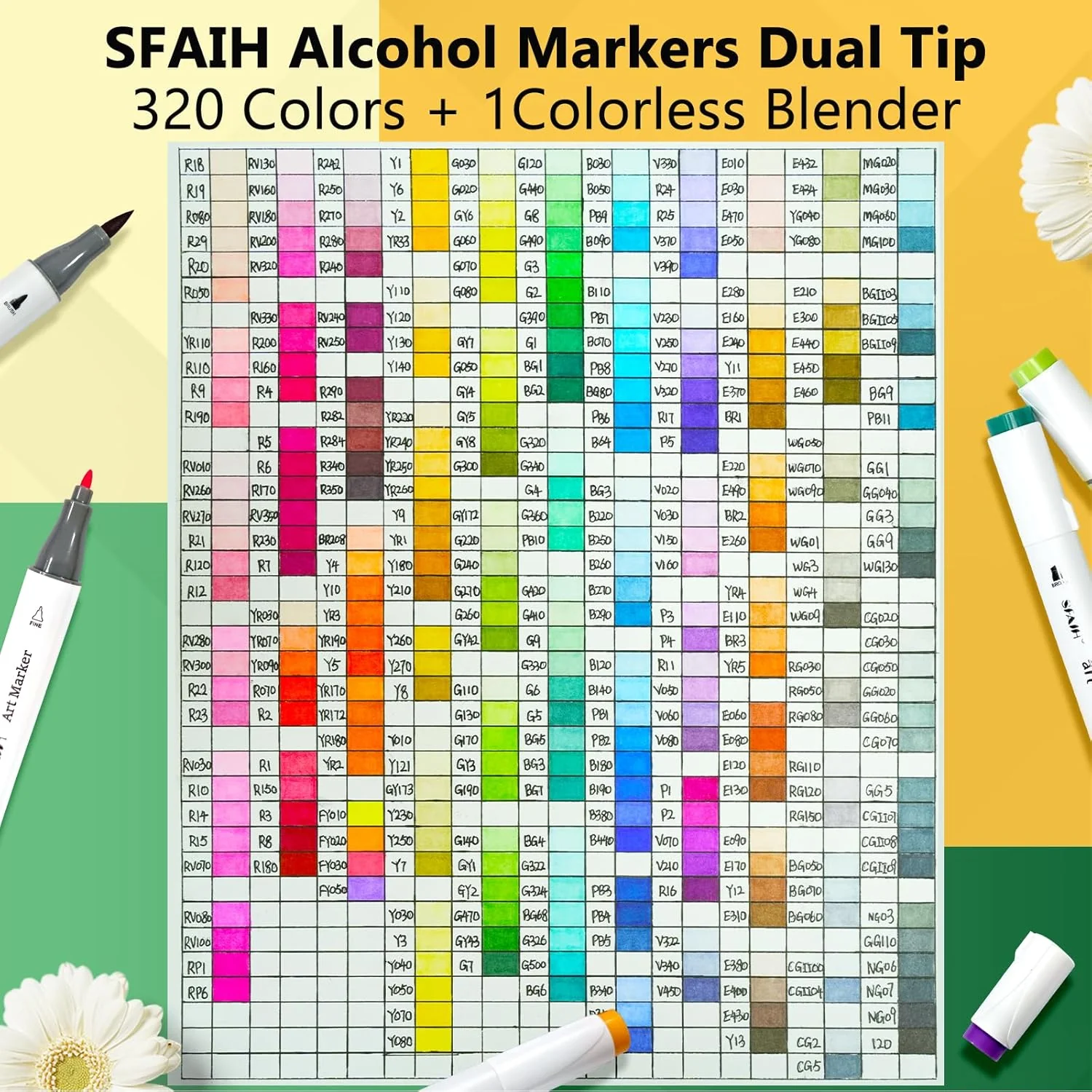 SFAIH Alcohol Markers Brush & Fine Tip 321