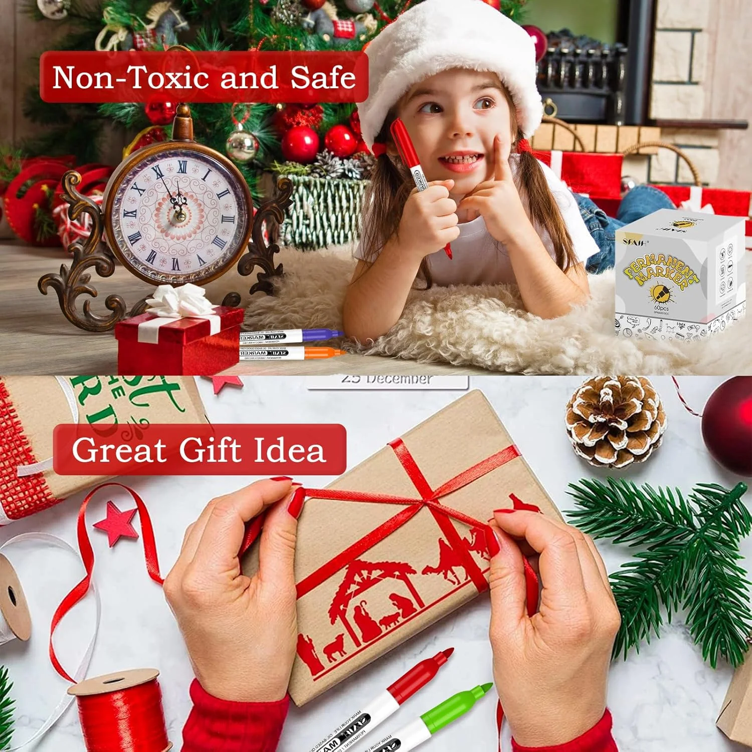 SFAIH 60 Colors Permanent Markers - Assorted Vibrant