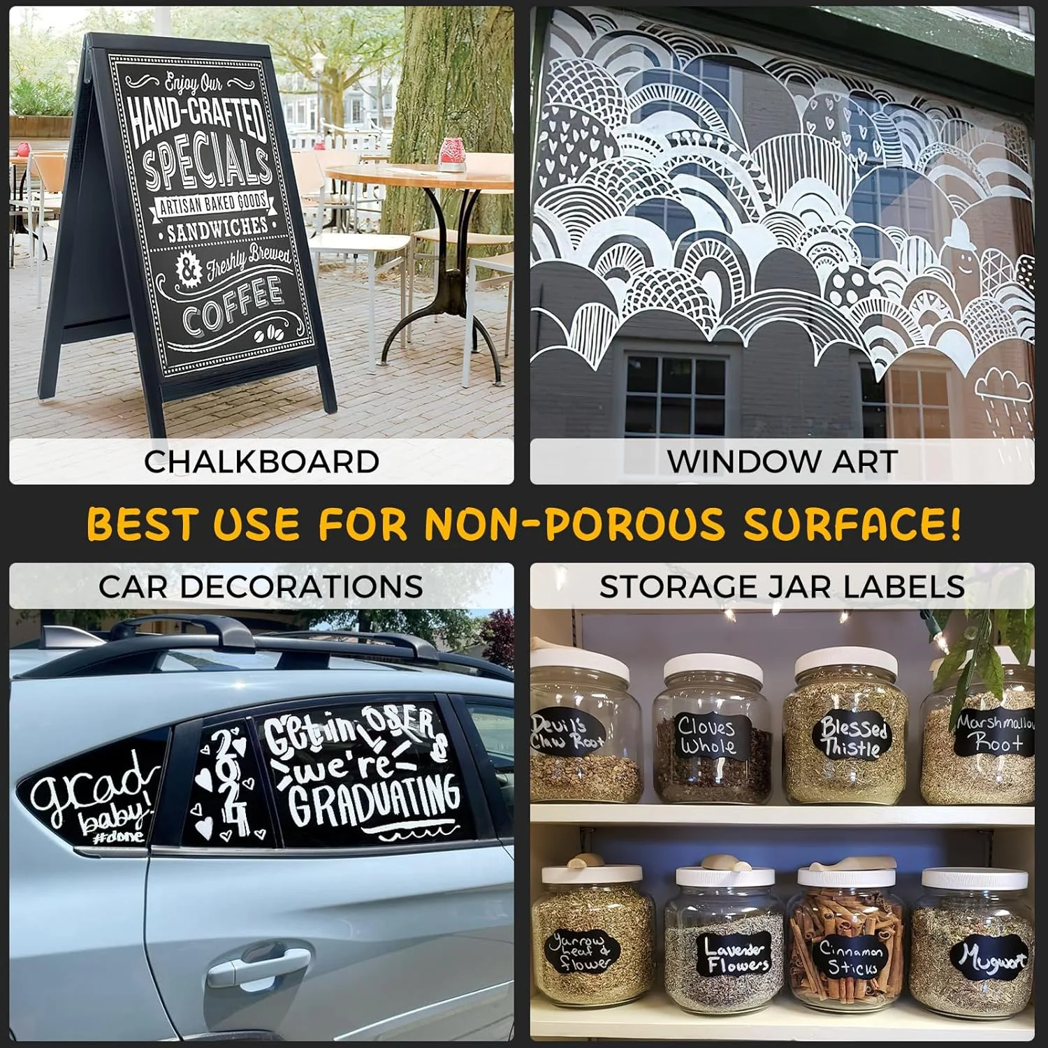 SFAIH White Liquid Chalk Markers for Blackboard, Glass