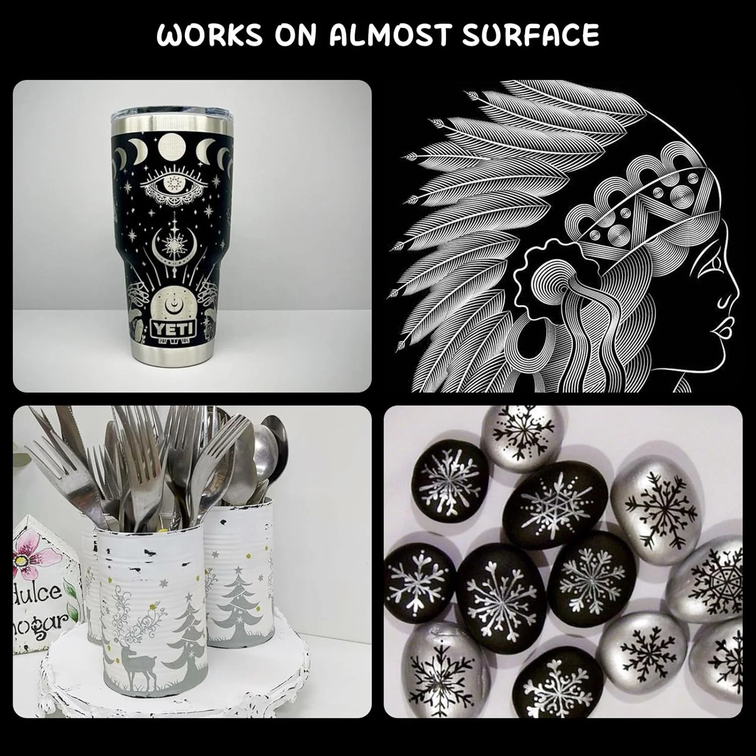 SFAIH Acrylic Silver Paint Pens - 8 Pack