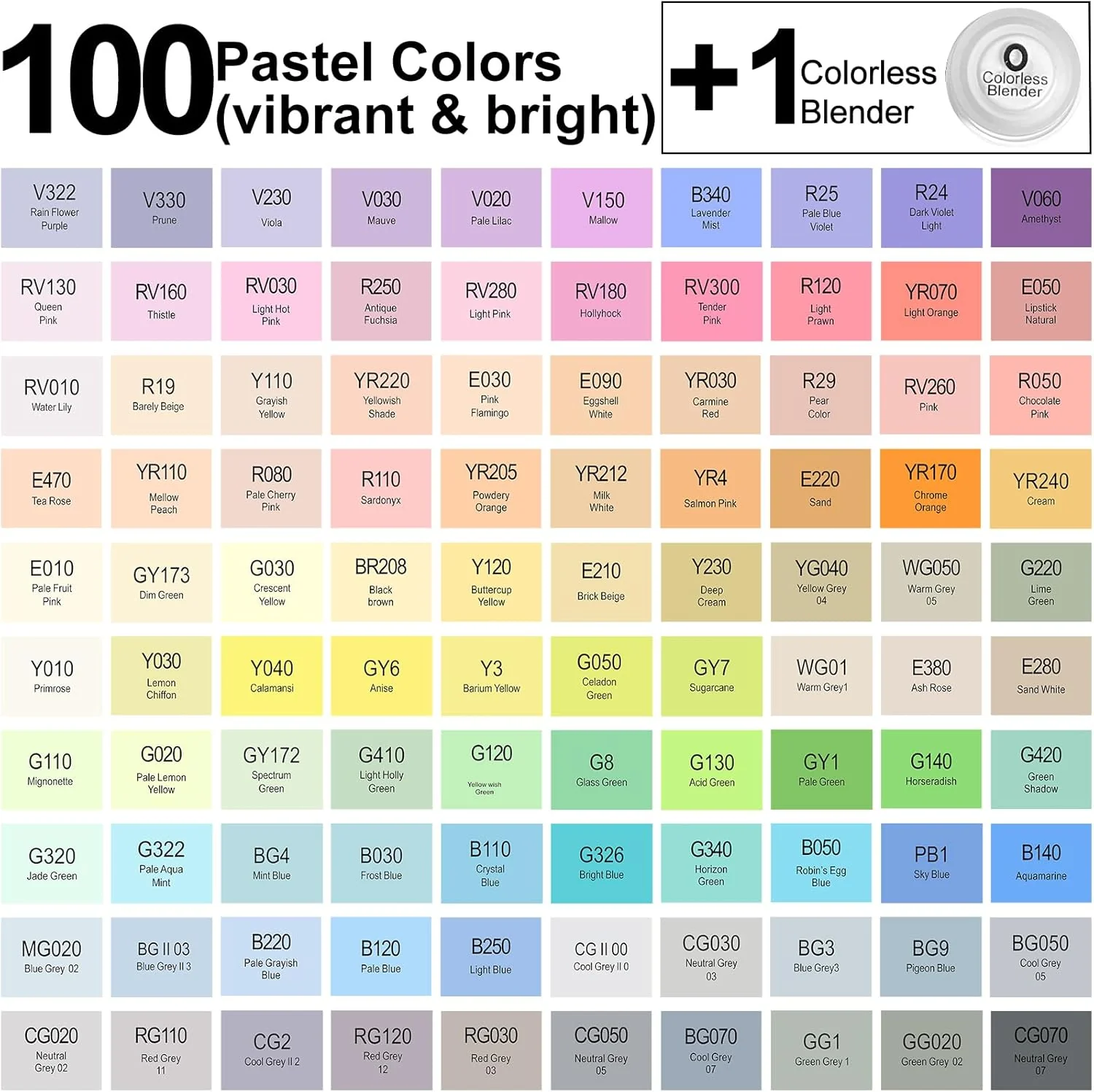 SFAIH Pastel Alcohol Markers Brush & Chisel -101