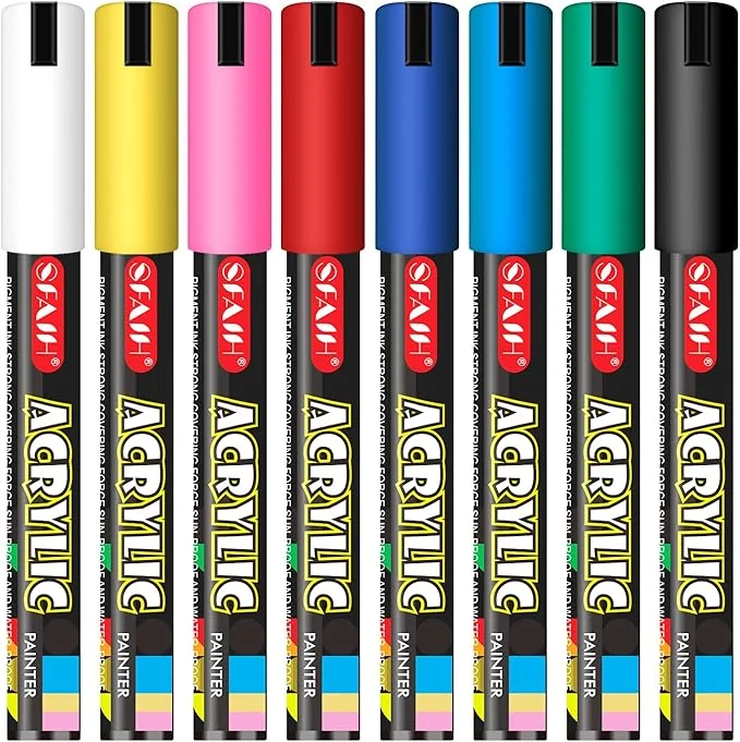 SFAIH Acrylic Creative Markers - 3mm Replaceable Nibs